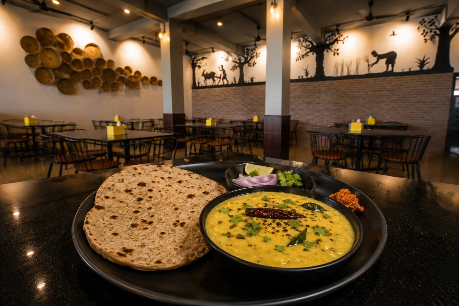 Pithla - Veg dish at The Farmer's Kitchen Shirwal